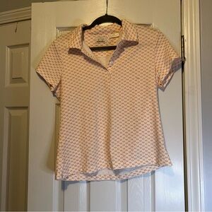 EP Pro Orange and white Fitted Golf Shirt